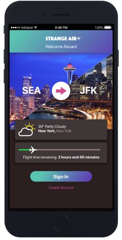 Chris Strange UX Designs – In-Flight Mobile App Prototype